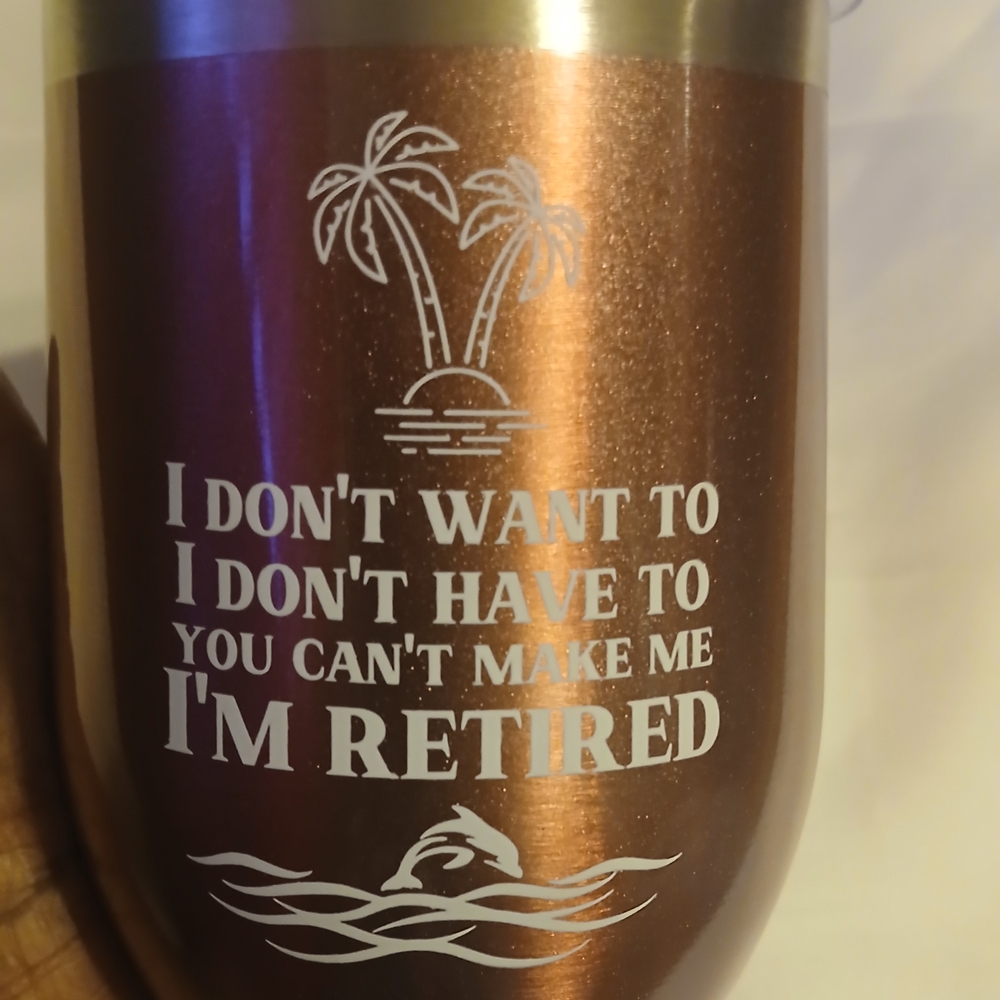 Copper Retirement Mug with Palm Tree Design NEW!